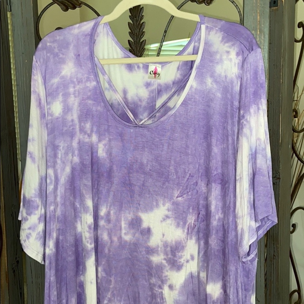 Plus size 5x short sleeve tie dye tunic. NWOT